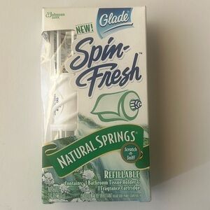 Glade Spin Fresh Bathroom Tissue Holder & 1 Fragrance Cartridge NIB